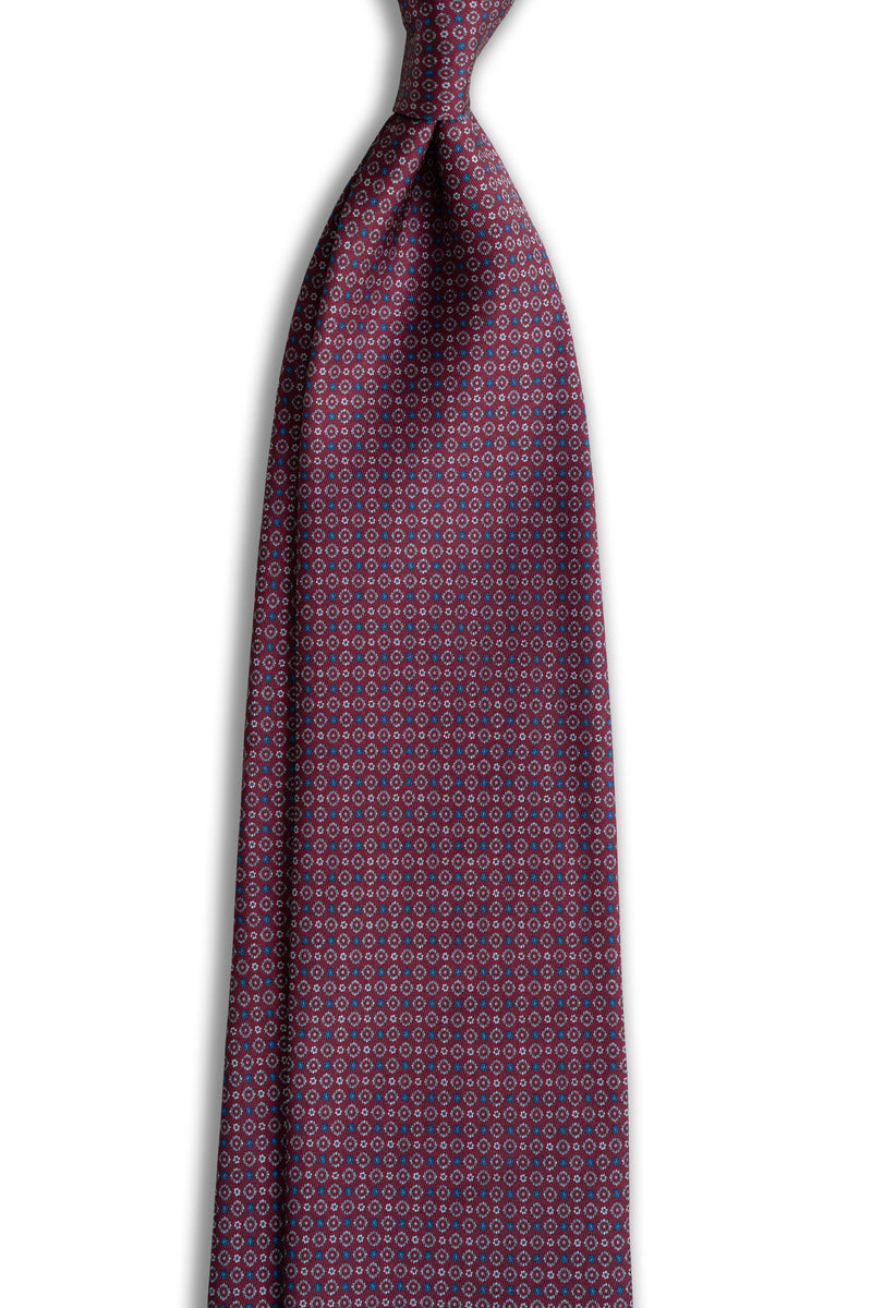 Corbata Microflowers Burgundy de seda - BUND