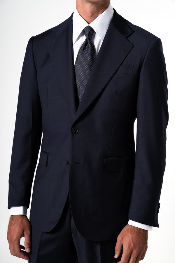 Plain Wool Dark Navy Suit