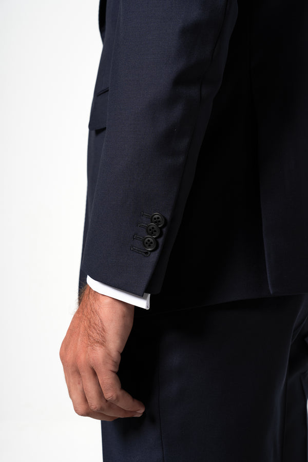 Plain Wool Dark Navy Suit