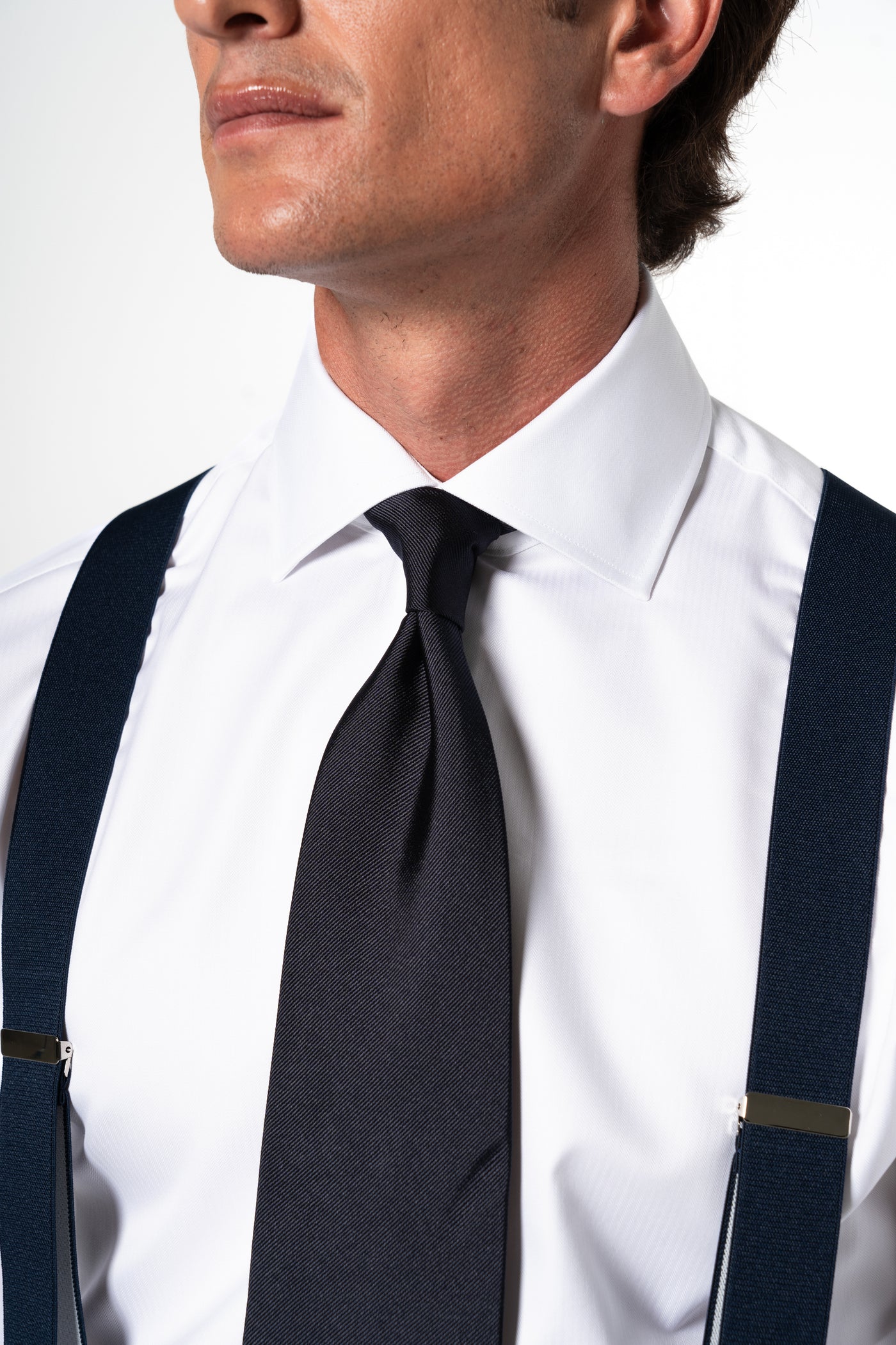 Herringbone White Business Shirt