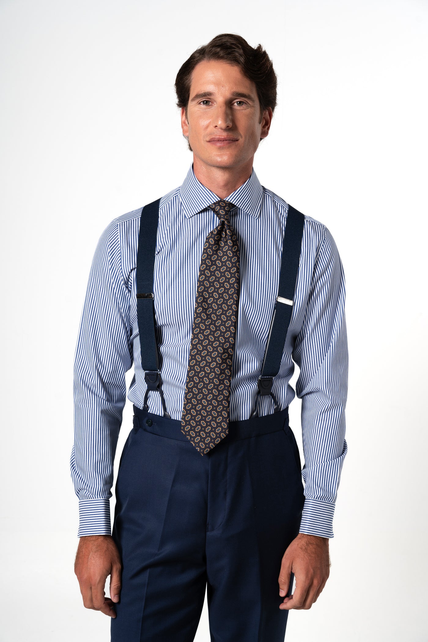 Stripes Navy Blue Business Shirt