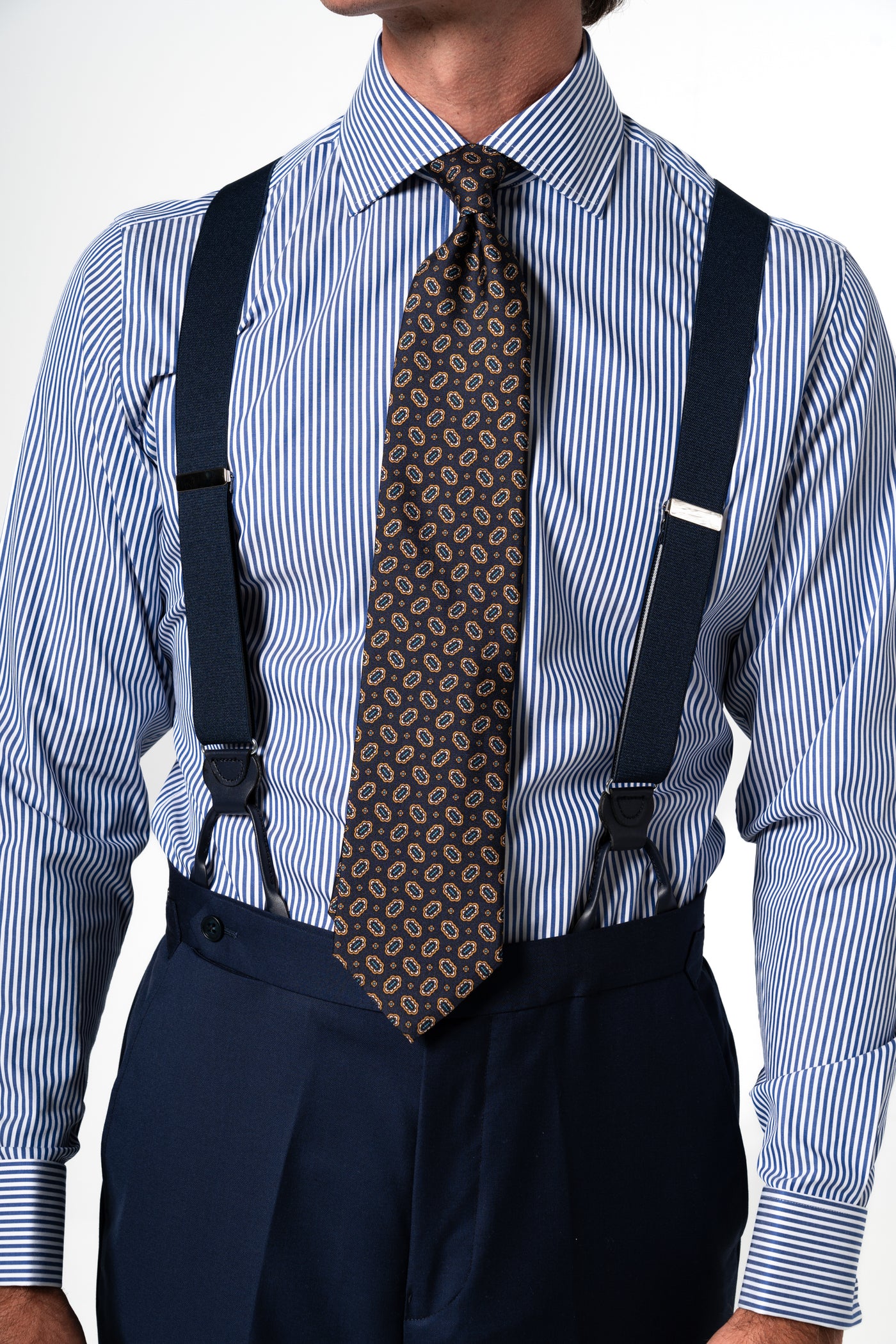Stripes Navy Blue Business Shirt