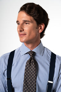 Stripes Navy Blue Business Shirt