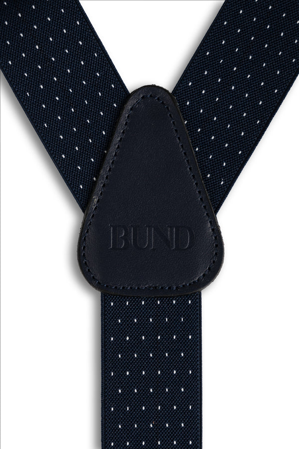 Navy Blue Microdot Suspenders