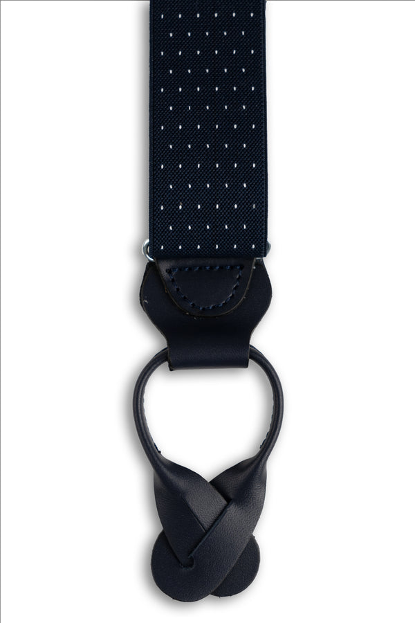 Navy Blue Microdot Suspenders