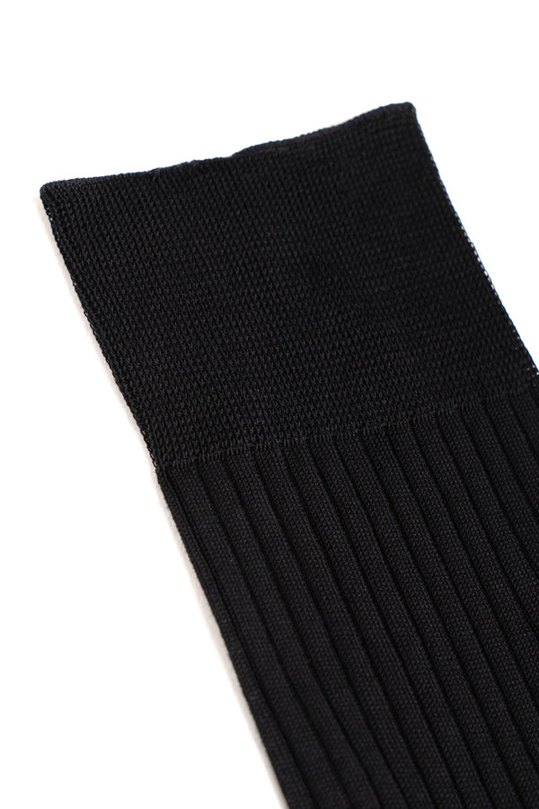 Black Short Ribbed Socks