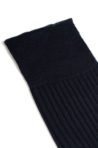 Blue Short Ribbed Socks