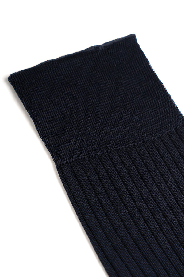 Blue Short Ribbed Socks