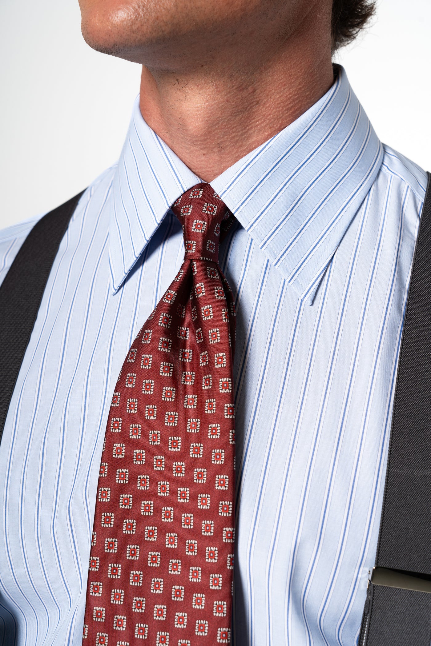 Wide Stripes Light Blue Business Shirt
