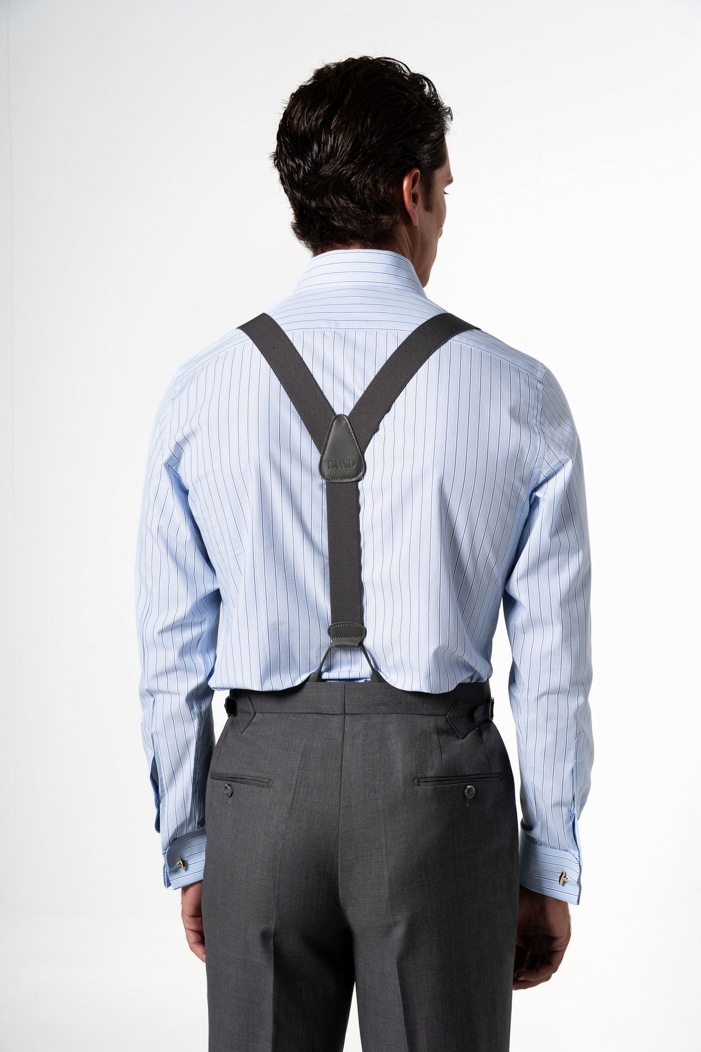 Wide Stripes Light Blue Business Shirt