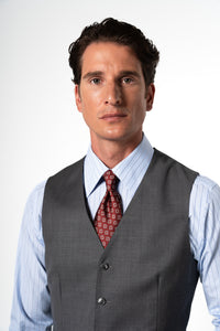 Plain Wool Light Grey Tailoring Vest Single