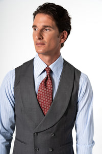 Plain Wool Light Grey Tailoring Vest Double