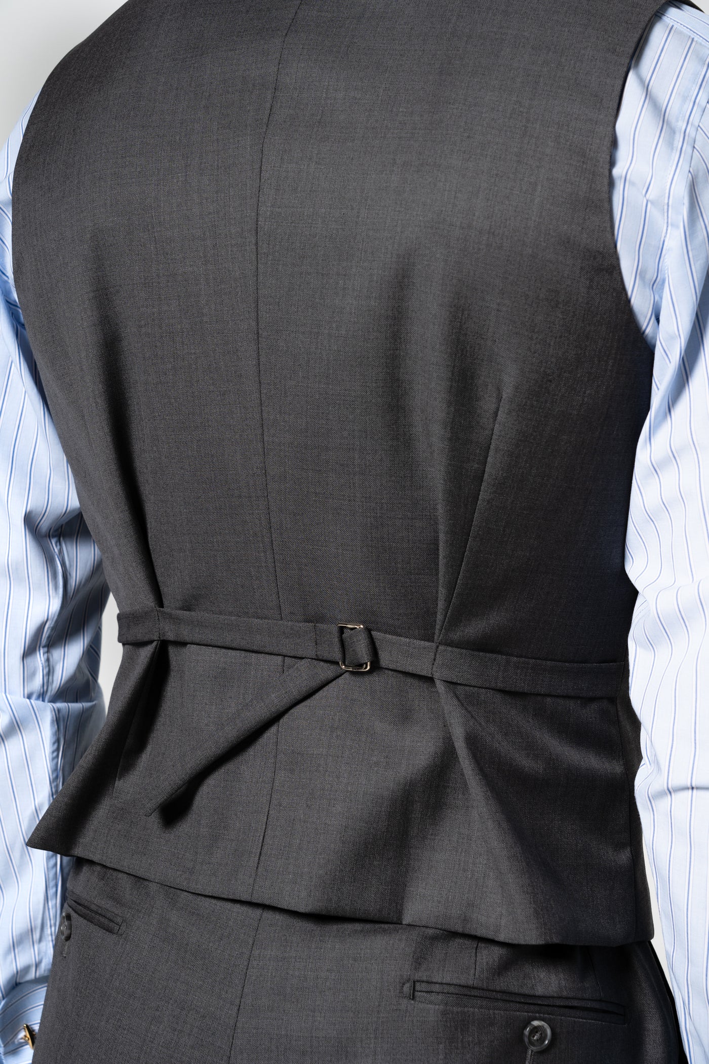 Plain Wool Light Grey Tailoring Vest Double