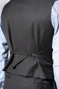Plain Wool Light Grey Tailoring Vest Double