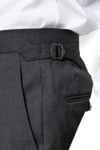 Plain Wool Stone Grey Tailoring Pants