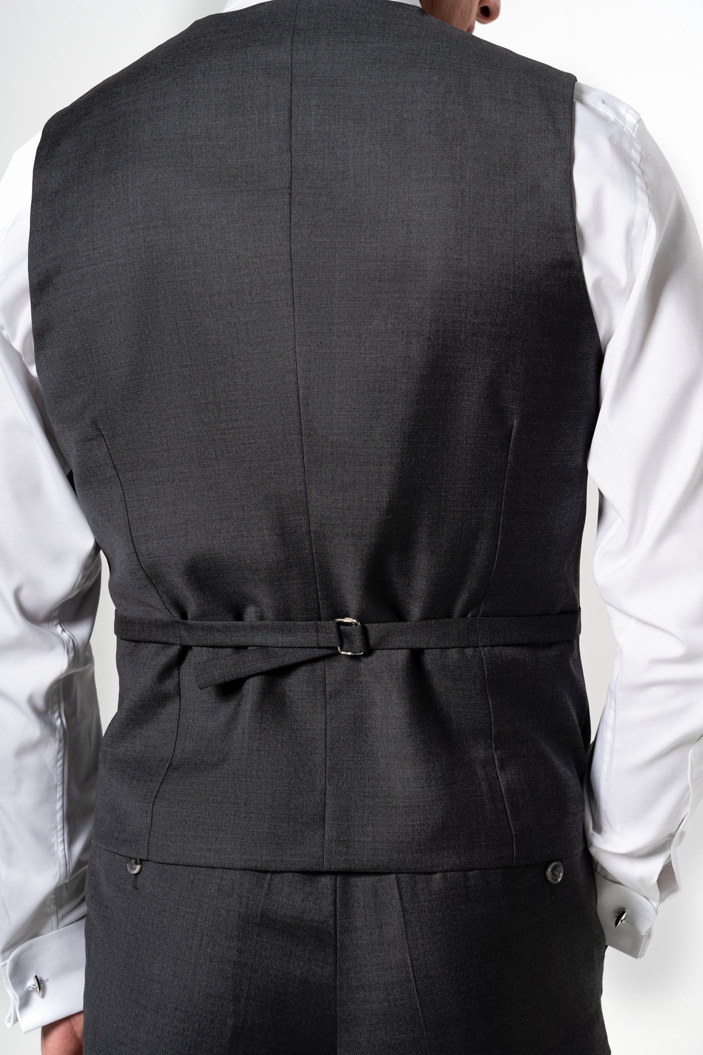 Plain Wool Stone Grey Tailoring Vest Single
