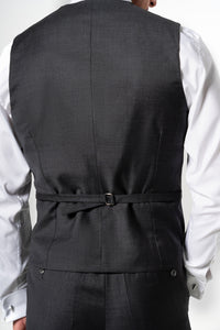 Plain Wool Stone Grey Tailoring Vest Single