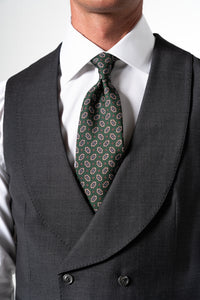Plain Wool Stone Grey Tailoring Vest Double