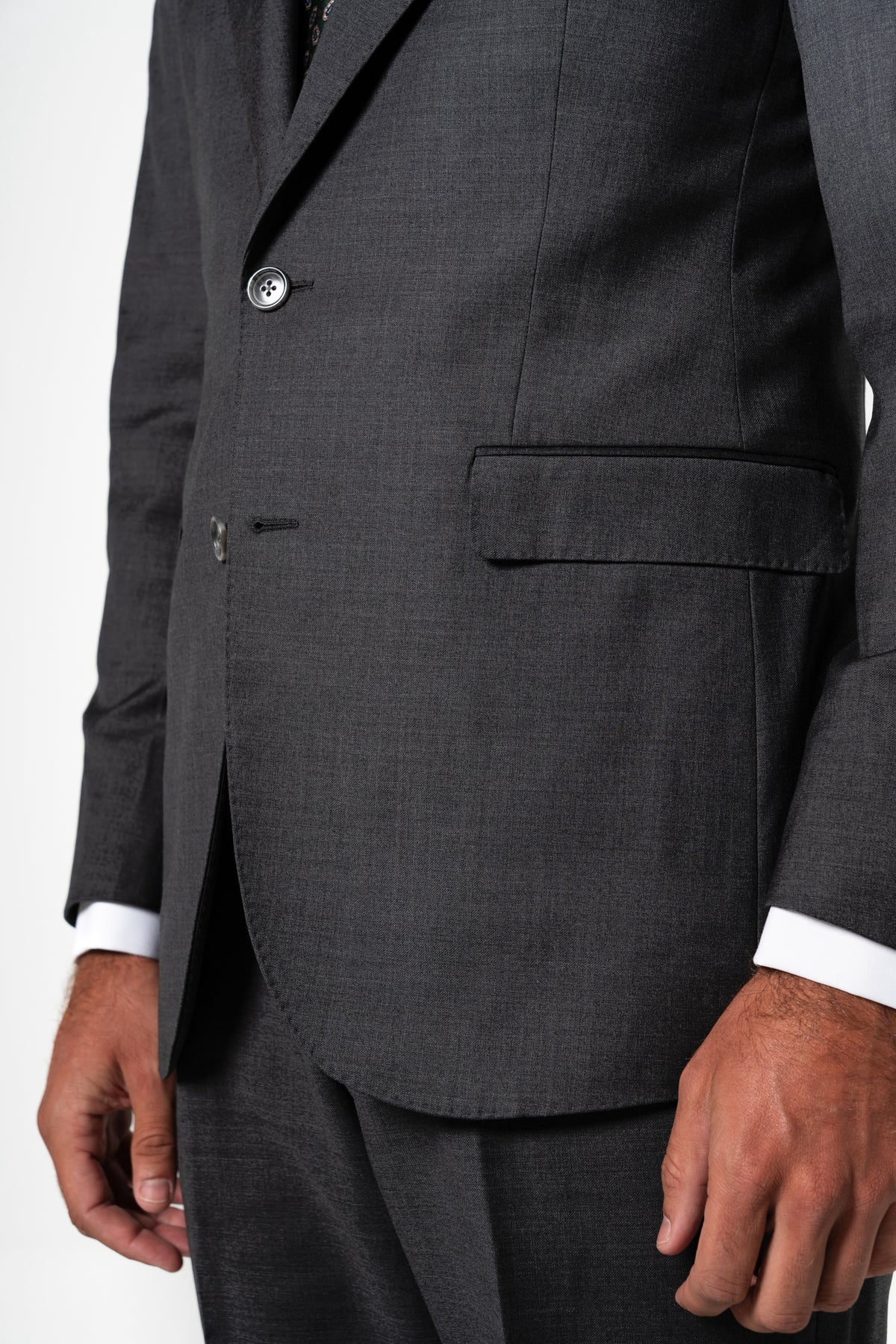 Plain Wool Stone Grey Suit