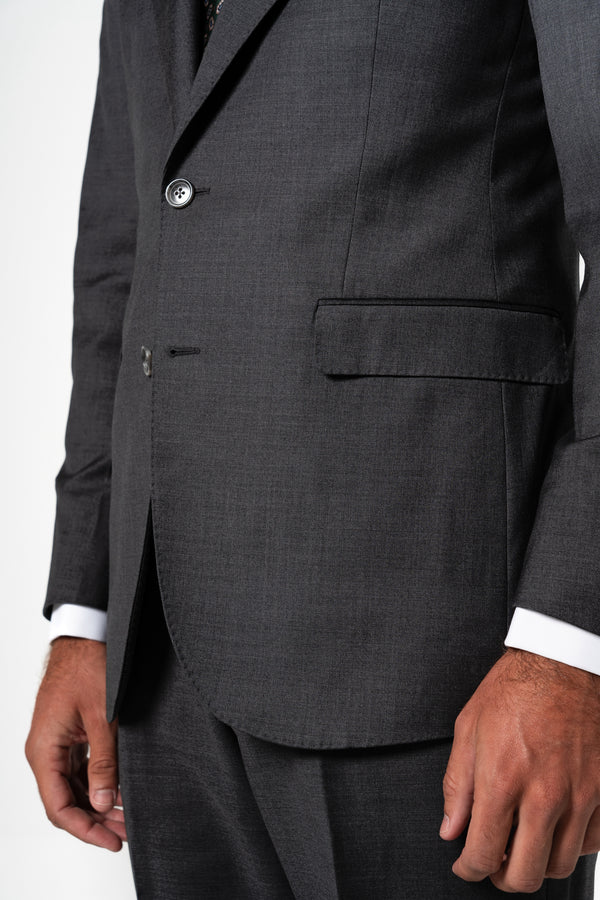 Plain Wool Stone Grey Suit