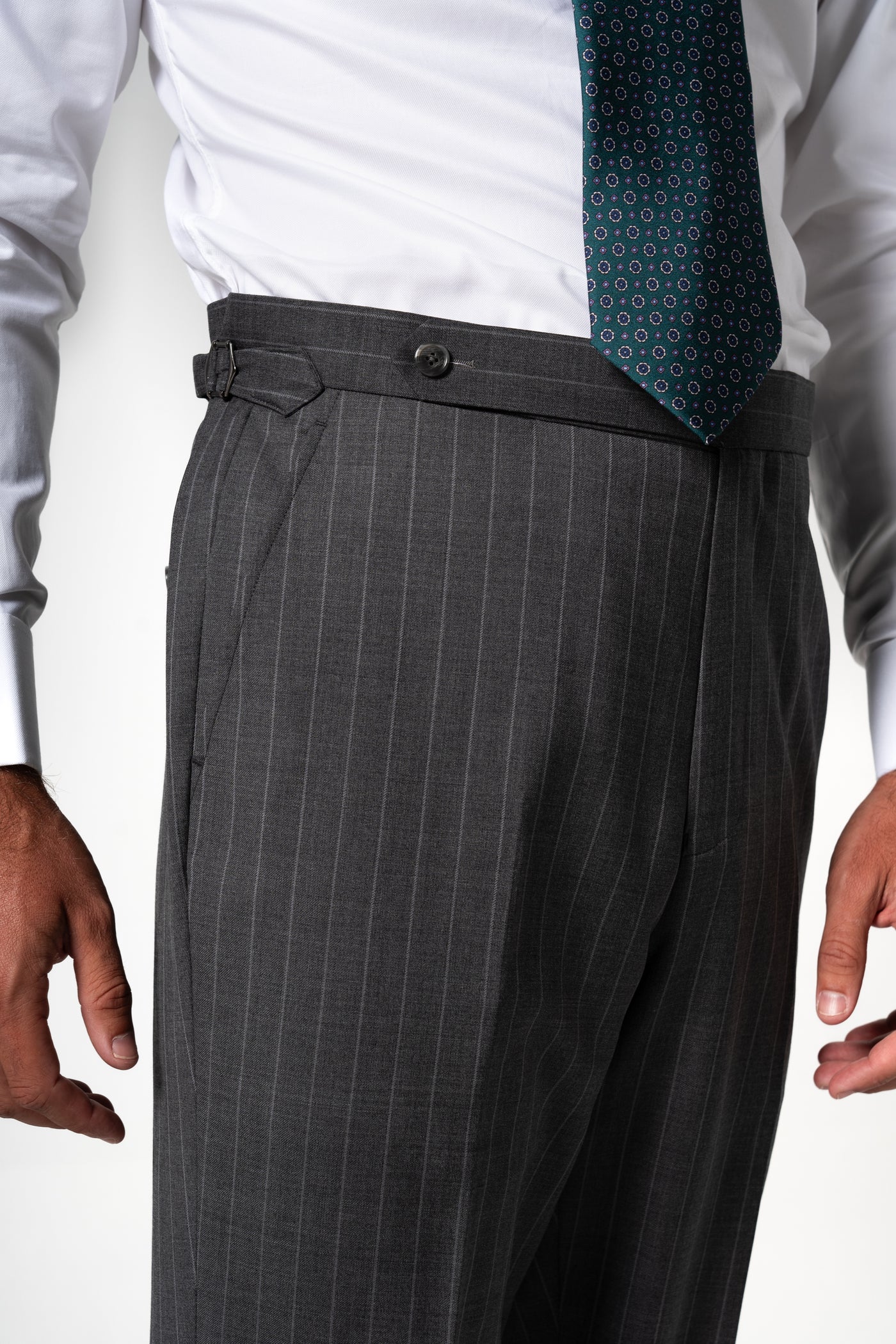 Stripes Wool Stone Grey Tailoring Pants