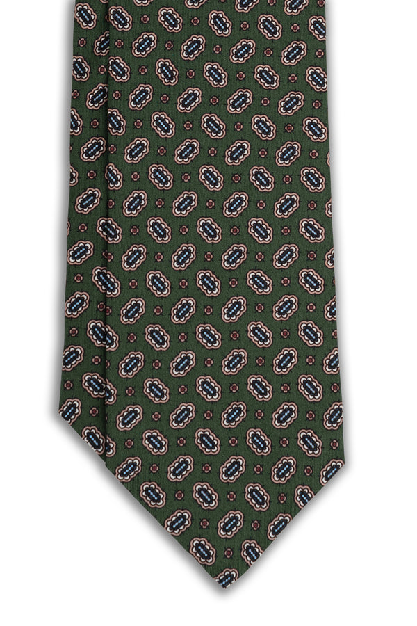 Green Microflowers Tie