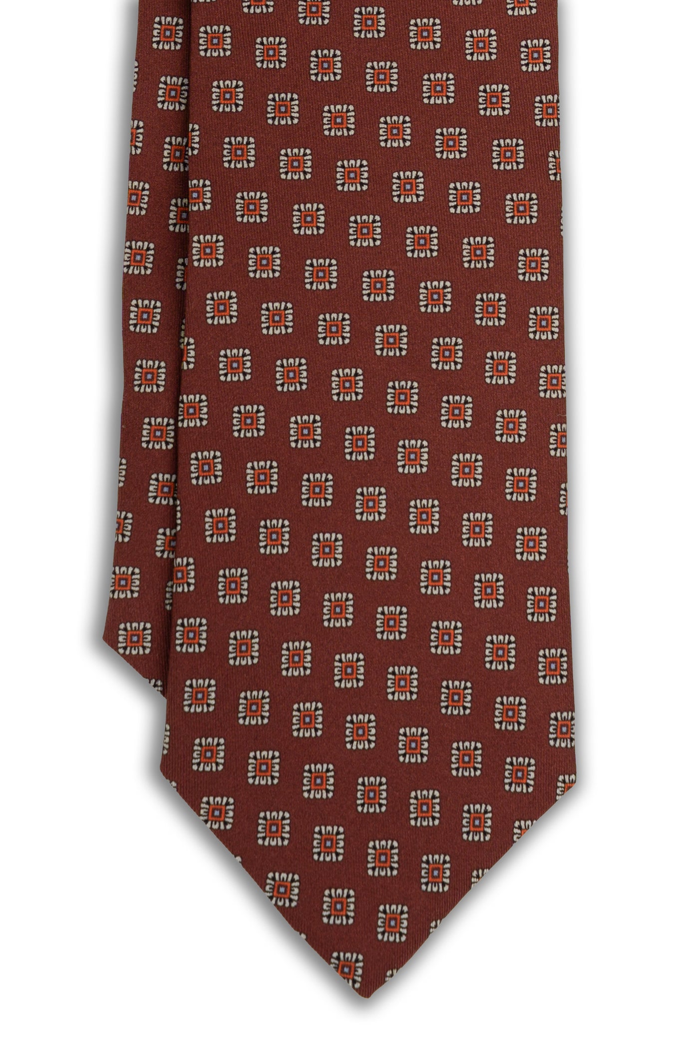 Corbata Cuadros Burdeos de seda - BUND