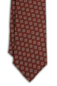 Corbata Cuadros Burdeos de seda - BUND