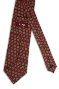 Corbata Cuadros Burdeos de seda - BUND
