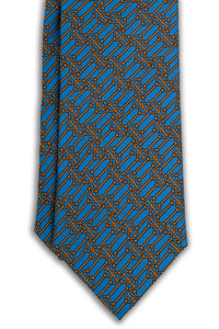 Corbata Cadenas Azul de seda - BUND