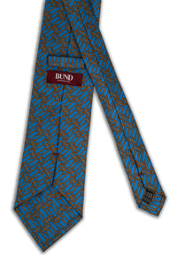 Corbata Cadenas Azul de seda - BUND