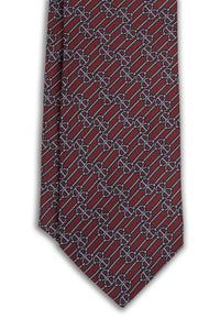Corbata Cadenas Burdeos de seda - BUND