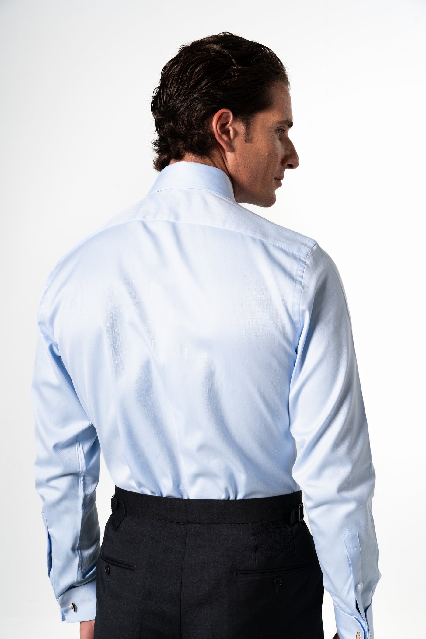 Herringbone Light Blue Business Shirt