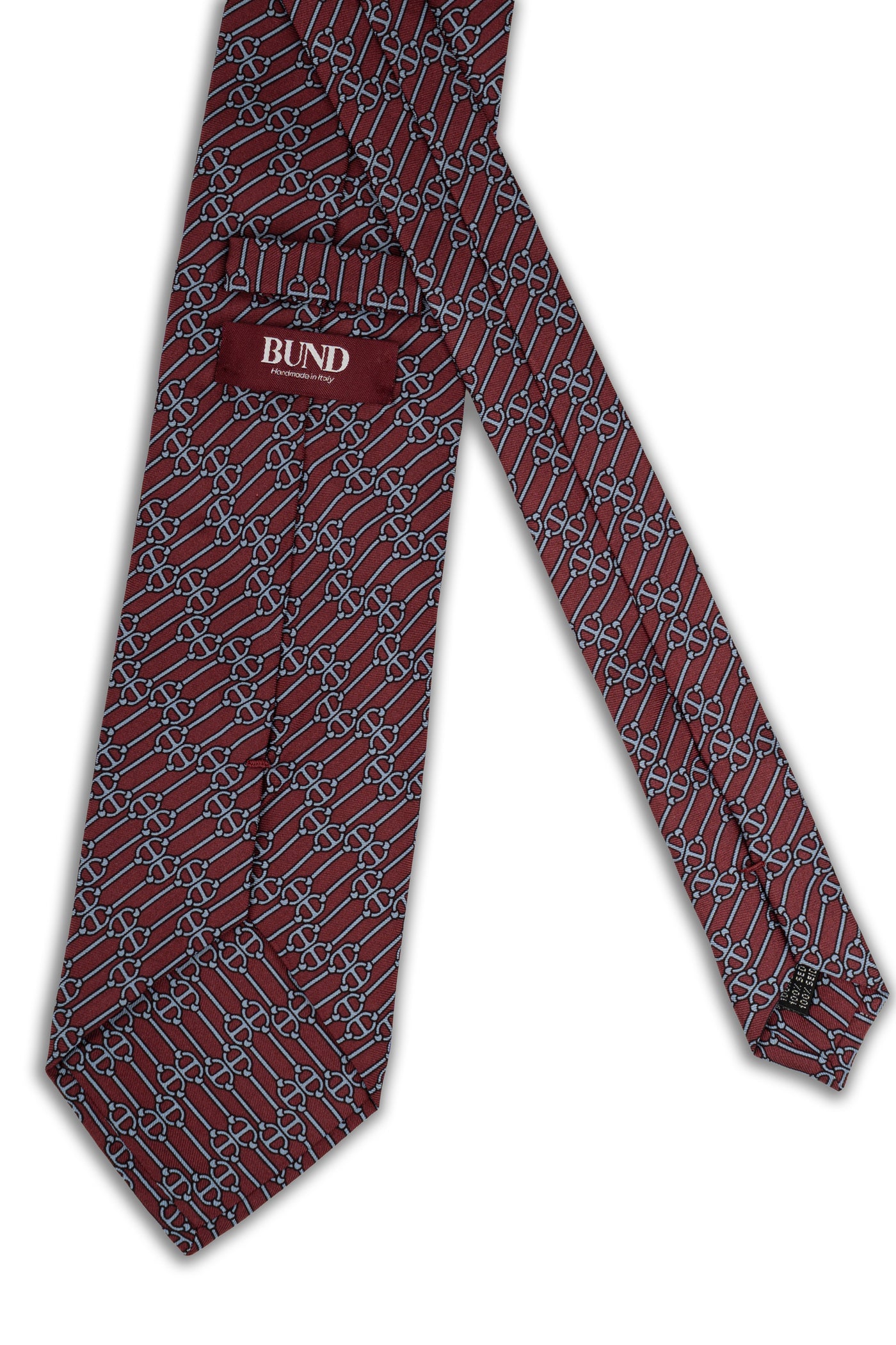 Corbata Cadenas Burdeos de seda - BUND