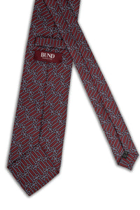 Corbata Cadenas Burdeos de seda - BUND