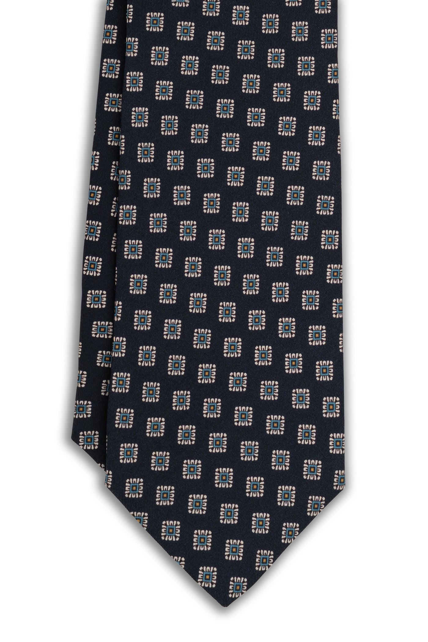 Corbata Cuadros Azul Marino de seda - BUND