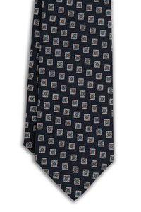 Corbata Cuadros Azul Marino de seda - BUND