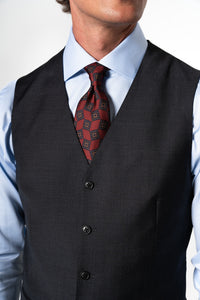 Plain Wool Dark Grey Tailoring Vest Single