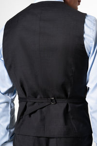 Plain Wool Dark Grey Tailoring Vest Single