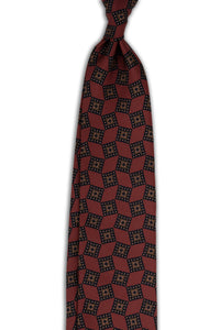 Corbata Geométrica Burgundy de seda - BUND