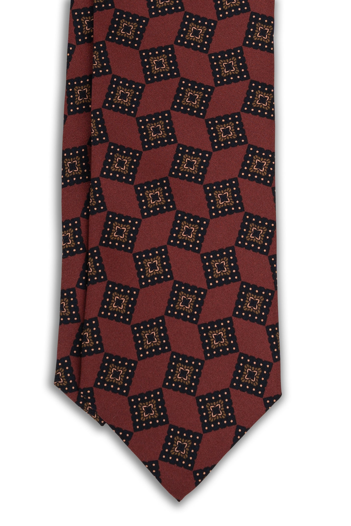 Corbata Geométrica Burgundy de seda - BUND