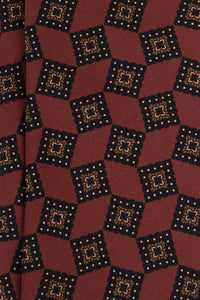Corbata Geométrica Burgundy de seda - BUND