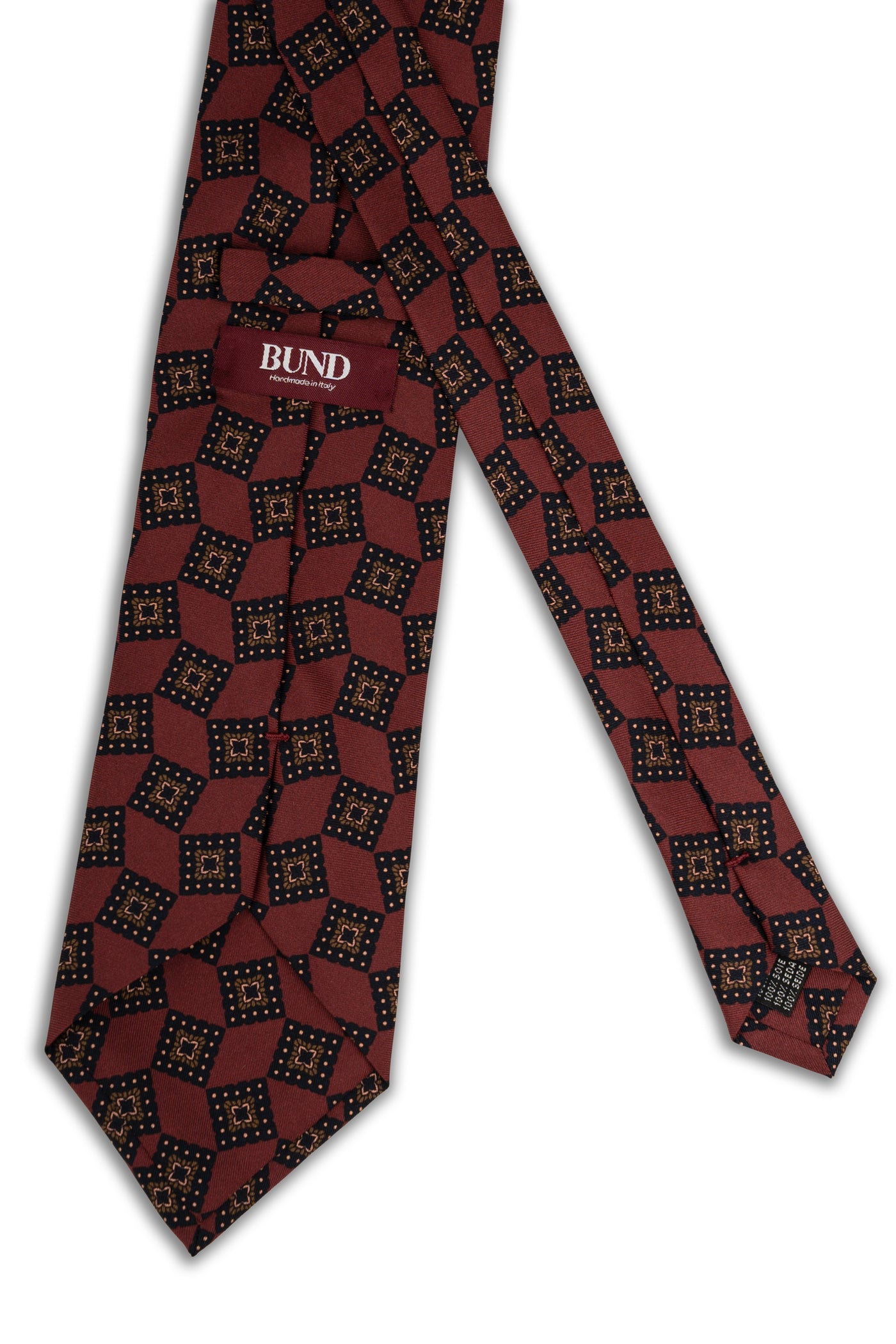 Corbata Geométrica Burgundy de seda - BUND
