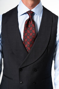 Plain Wool Dark Grey Tailoring Vest Double