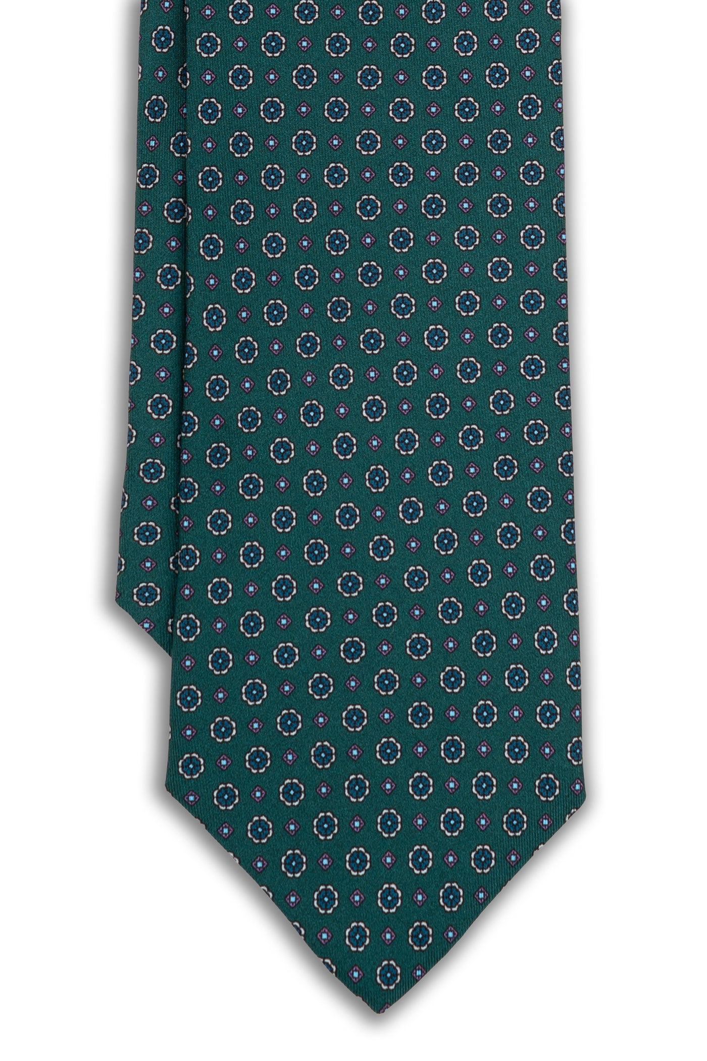 Corbata Microflores Aguamarina de seda - BUND