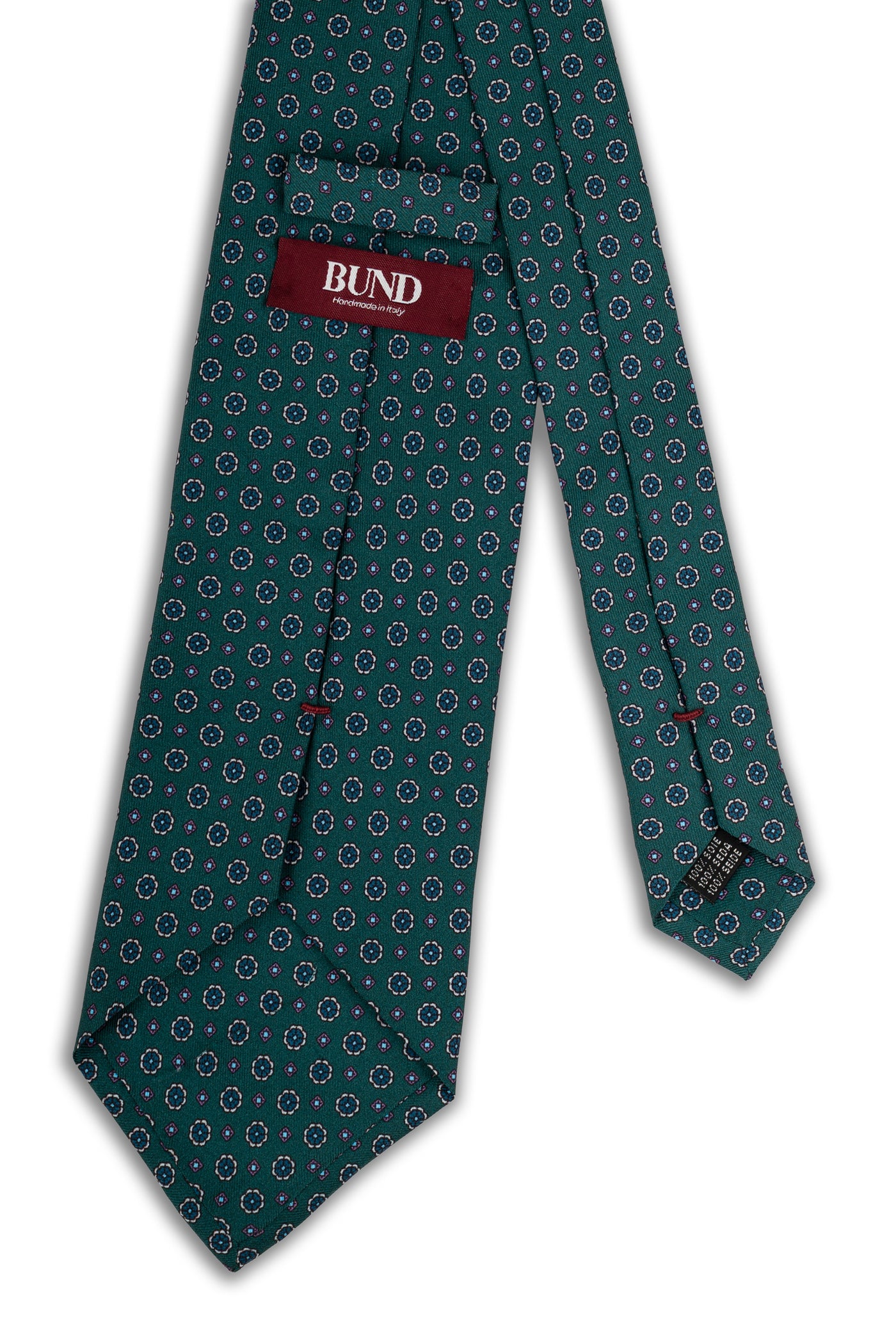 Corbata Microflores Aguamarina de seda - BUND