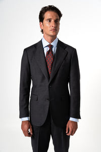 Plain Wool Dark Grey Suit