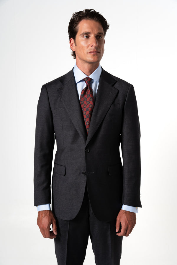 Plain Wool Dark Grey Suit