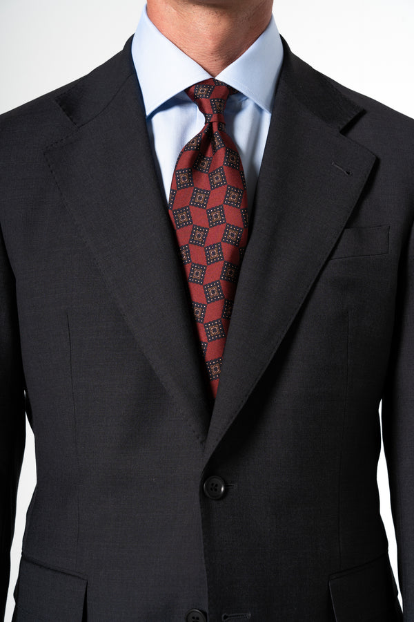 Plain Wool Dark Grey Suit