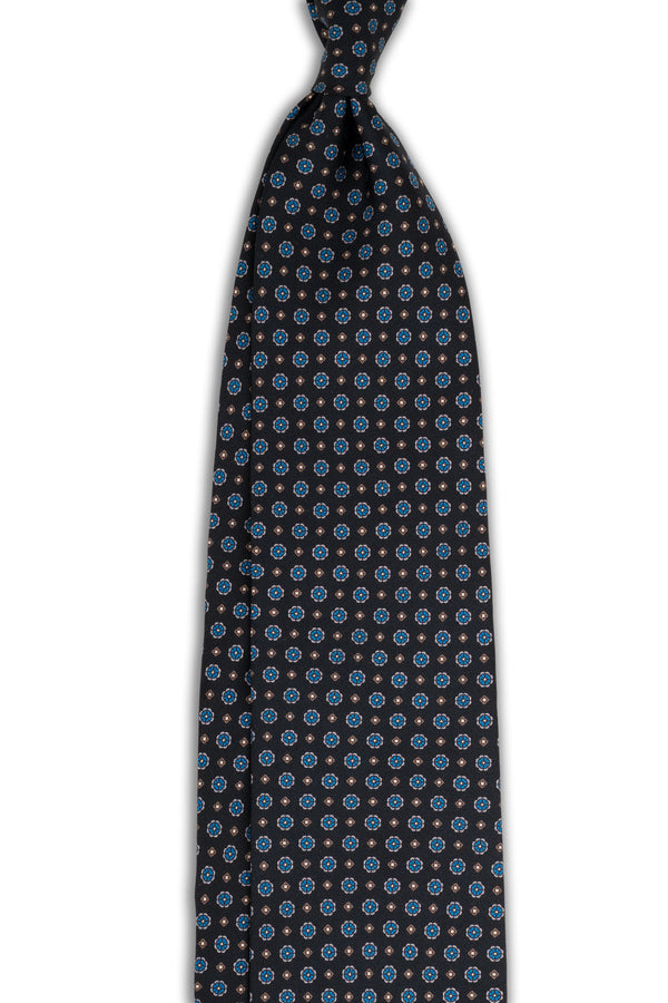 Corbata Microflores Azul Oscuro